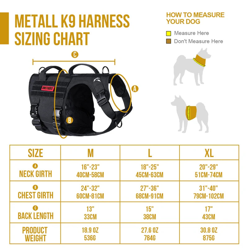 Metall k9 Dog Harness
